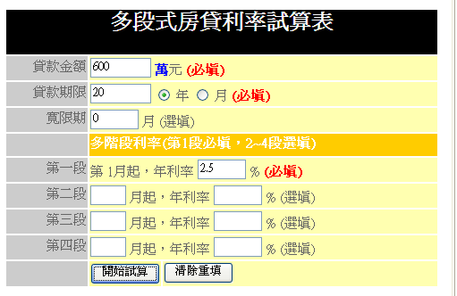 貸款表格輸入